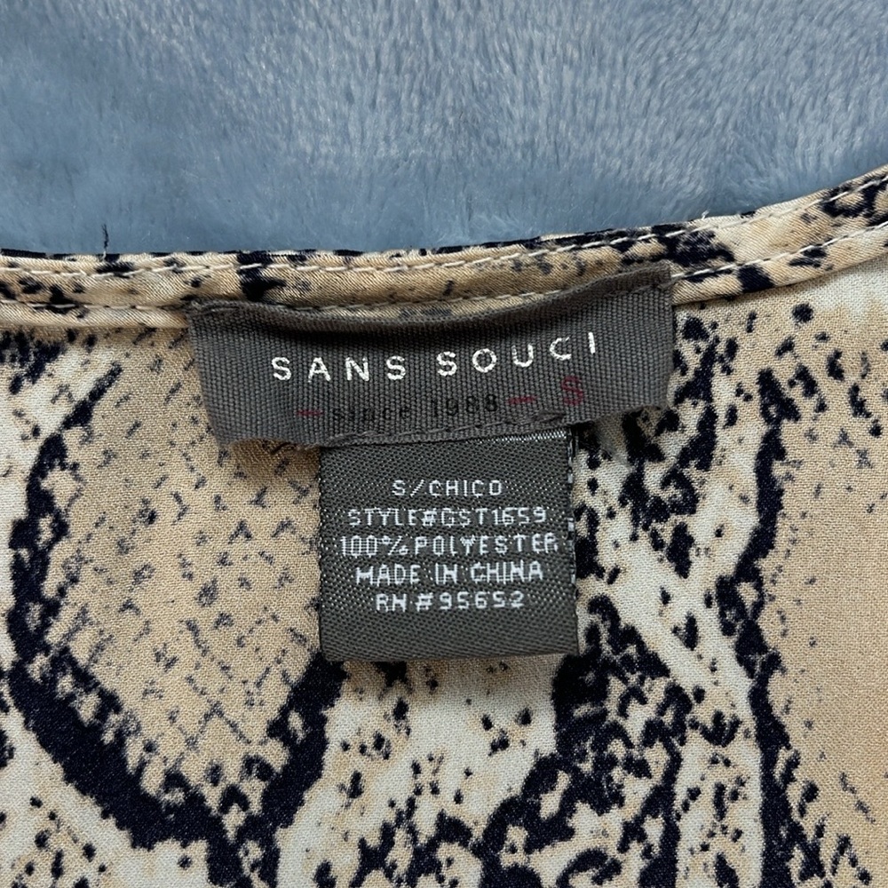 Sans Souci Women's Snake Print Top 3/4 Sleeve - Picture 4 of 6